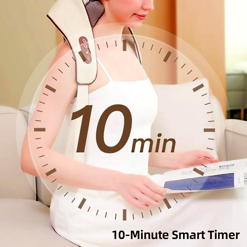 Ultimate Neck & Shoulder Tension Reliever – Wireless 6-Head Trapezius Massager with NTC Heat Therapy – Erase Muscle Stiffness in 10 Minutes