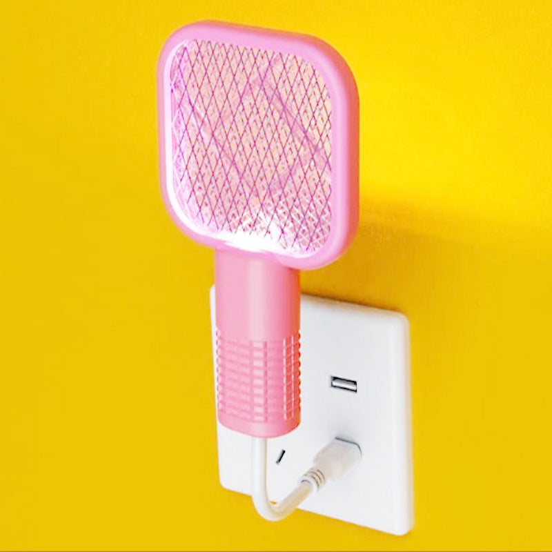 Mini 2-in-1 USB Electric Mosquito Racket & UV Bug Zapper Lamp – Portable, Chemical-Free Bug Killer