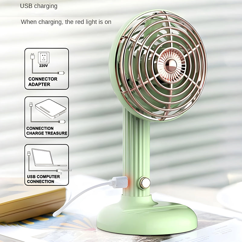 Compact Mini Portable USB Rechargeable Lightweight Handheld Cooling Fan With Adjustable Angle For Living Room, Bedroom And Office