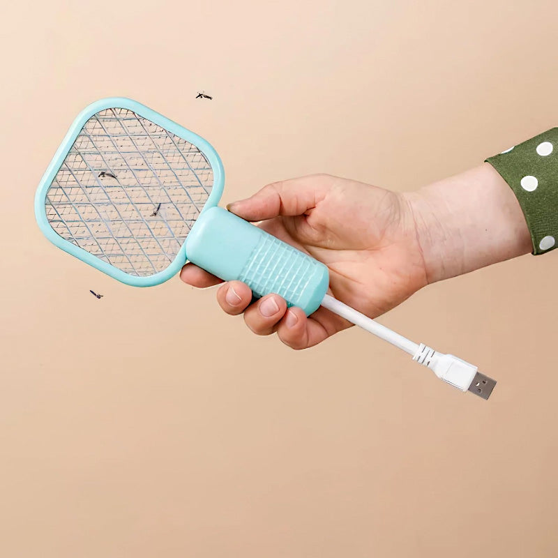 Mini 2-in-1 USB Electric Mosquito Racket & UV Bug Zapper Lamp – Portable, Chemical-Free Bug Killer