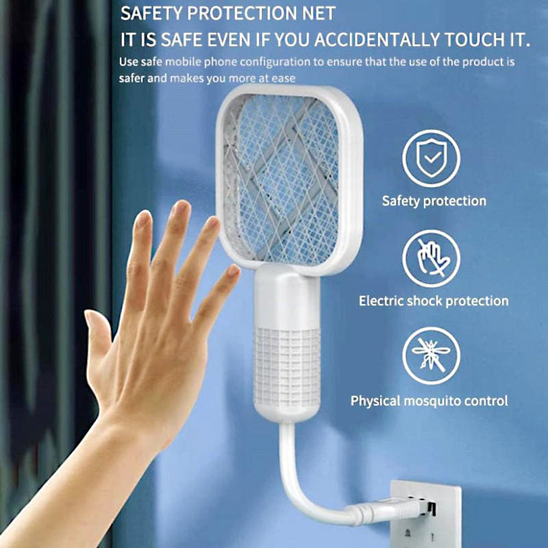 Mini 2-in-1 USB Electric Mosquito Racket & UV Bug Zapper Lamp – Portable, Chemical-Free Bug Killer