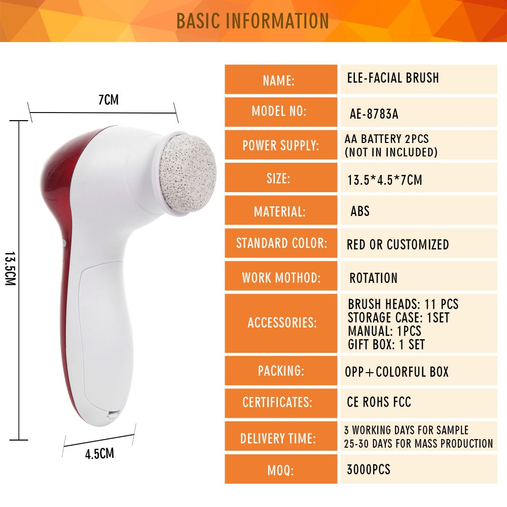 11 In 1 Facial Cleansing Brush Electric Face Foot Hands Cleaning Machine