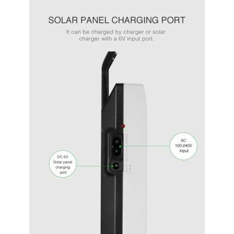 Portable 2.4W Rechargeable LED Hand Lamp Light With Solar Panel Charge Port And Large 1600mAh Battery