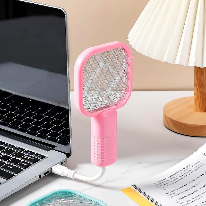 Mini 2-in-1 USB Electric Mosquito Racket & UV Bug Zapper Lamp – Portable, Chemical-Free Bug Killer