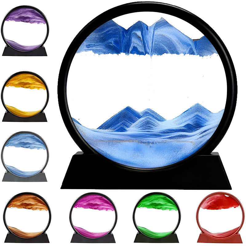 Dynamic 3D Sandscape Glass Art Fascinating Flowing Sand Frame for Elegant Home Decor