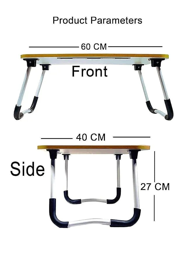 Wooden Gaming Laptop Table For Bed Foldable Stand Ergonomic Portable Drawing Notebook Reading Food Breakfast Serving With Inbuild Tablet And Cup Holder Slots Couch Black Dark Brown light Brown