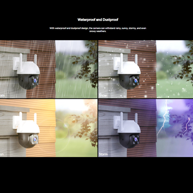 Tenda CH3-WCA 1080P Outdoor Wi-Fi Pan/Tilt Camera with Full-Color Night Vision, Alexa Support, and Smart Alerts