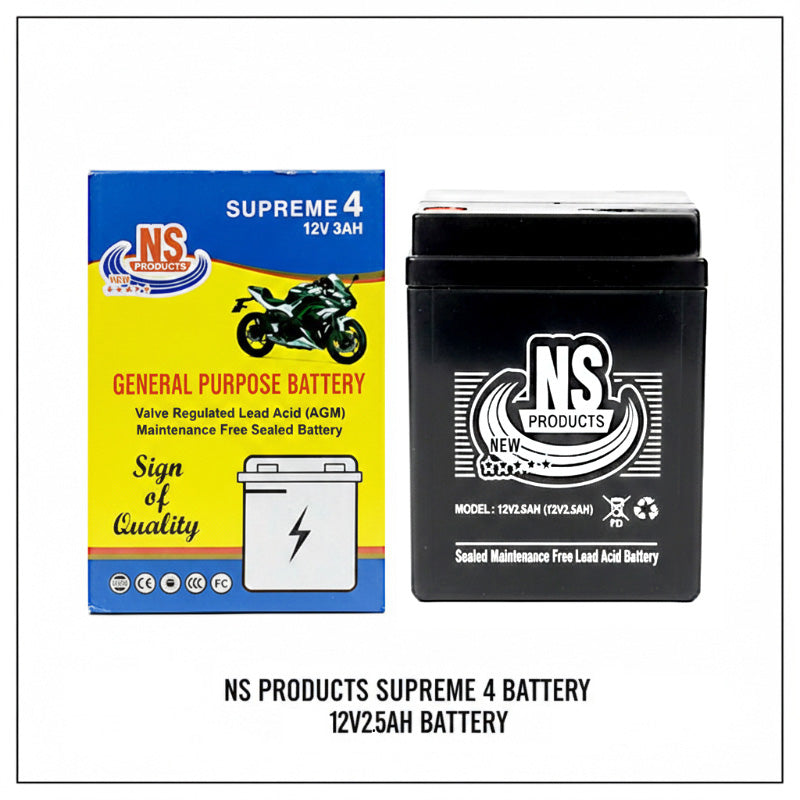 NS Supreme 4 – High-Performance 12V Dry Maintenance-Free AGM Motorcycle Battery