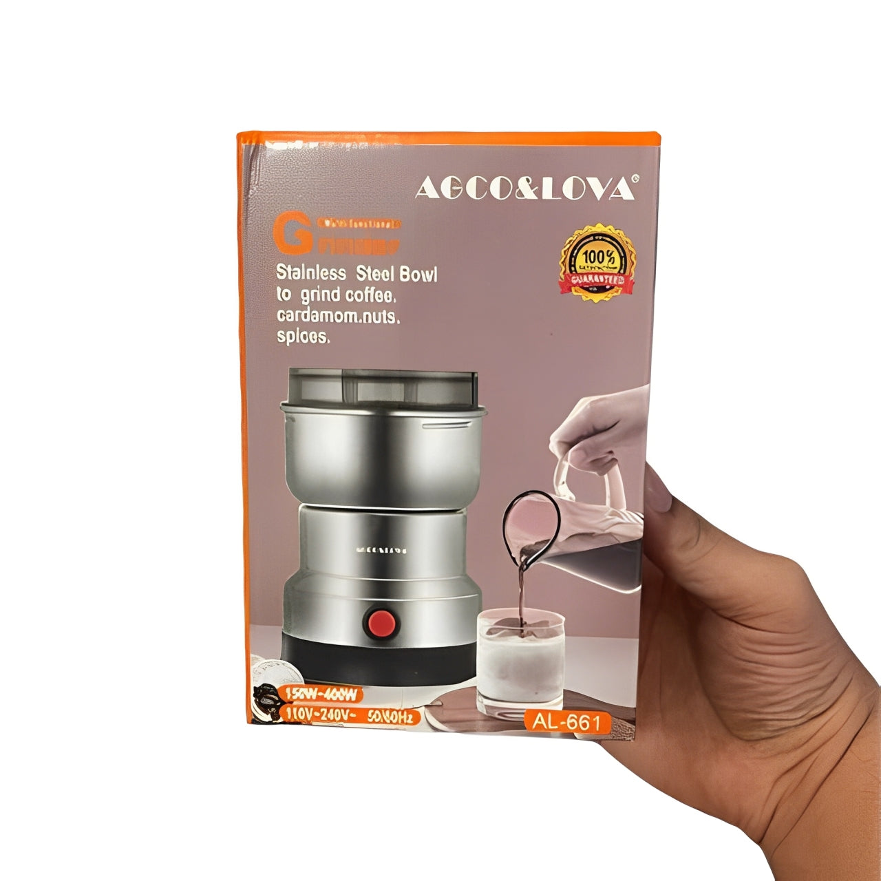 AL-661 Compact Multifunctional 400W Stainless Steel Grinder with 4 Blades for Versatile Use