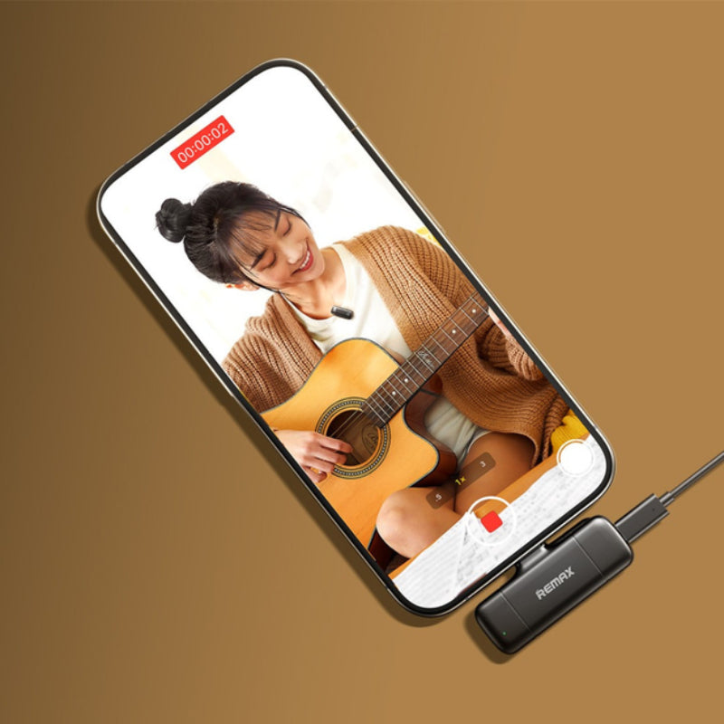 Remax K15 Dual Noise-Cancelling Wireless Lavalier Microphone with Plug & Play, Long Battery Life & Wide Compatibility