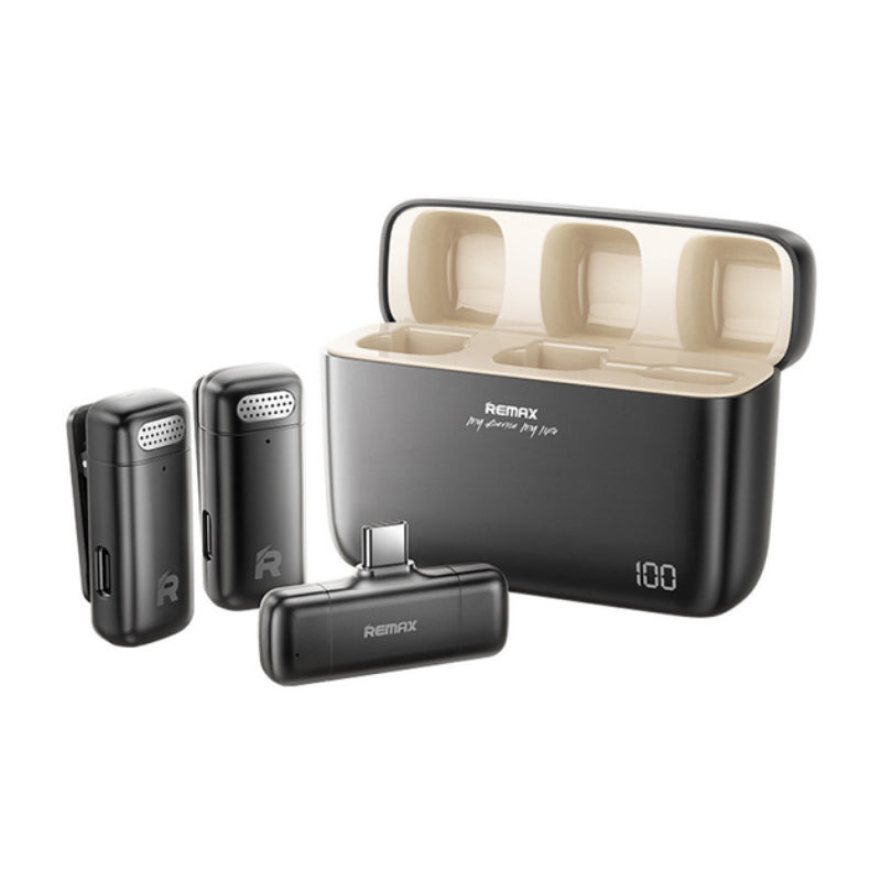 Remax K15 Dual Noise-Cancelling Wireless Lavalier Microphone with Plug & Play, Long Battery Life & Wide Compatibility
