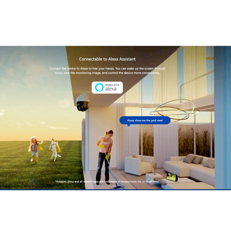 Tenda CH3-WCA 1080P Outdoor Wi-Fi Pan/Tilt Camera with Full-Color Night Vision, Alexa Support, and Smart Alerts