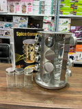 16pcs Rotating Glass Spice Jars