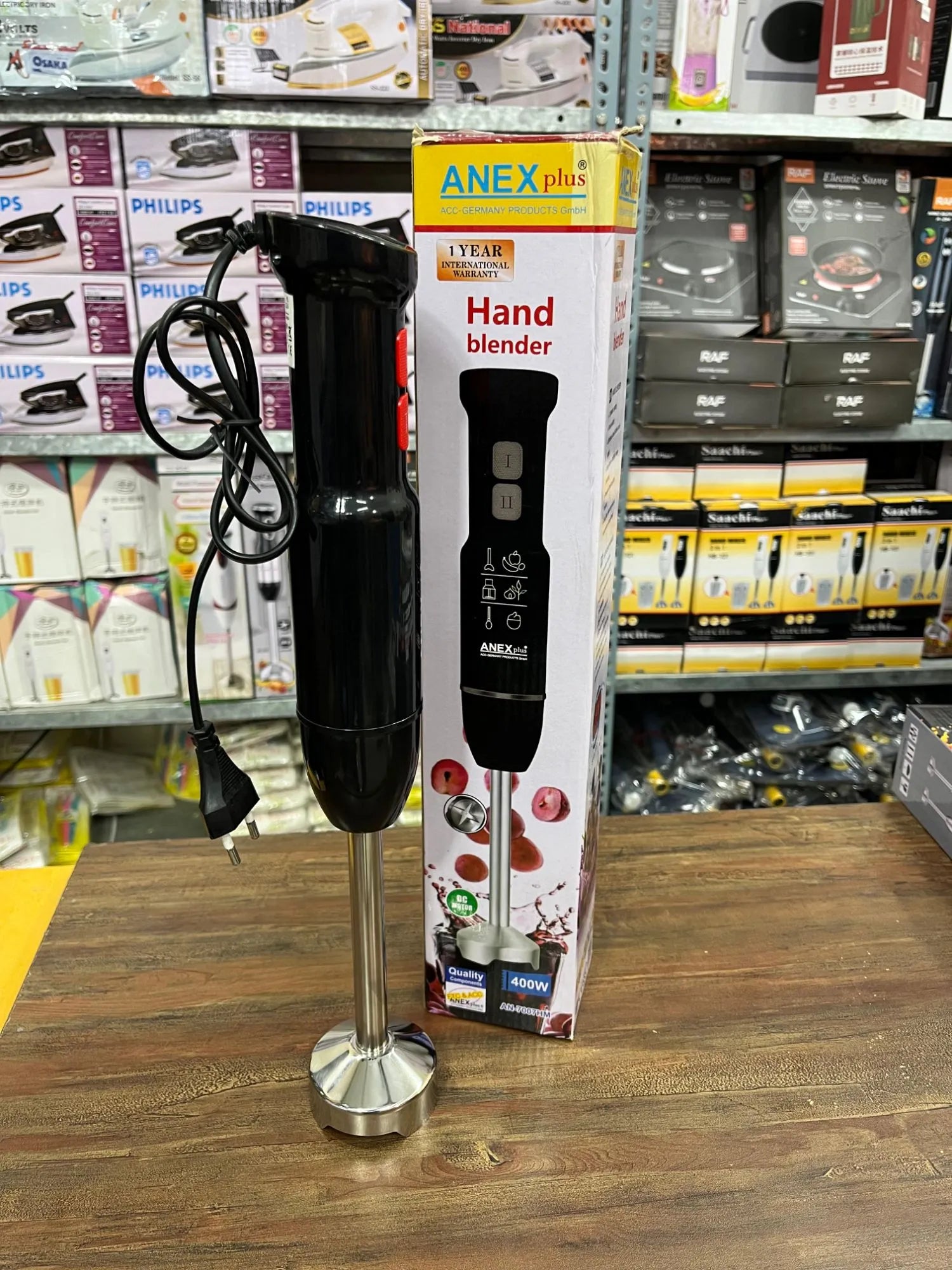 400W Anex 4 Blade 2Speed Option Hand Blender