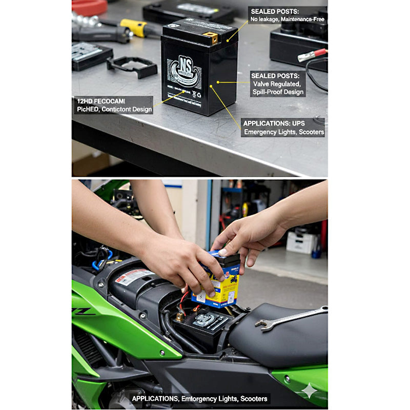 NS Supreme 4 – High-Performance 12V Dry Maintenance-Free AGM Motorcycle Battery