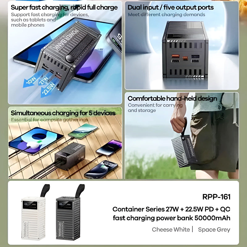 REMAX RPP-161 Container Series 50000mAh PD QC Fast Charging LED Display Powerbank