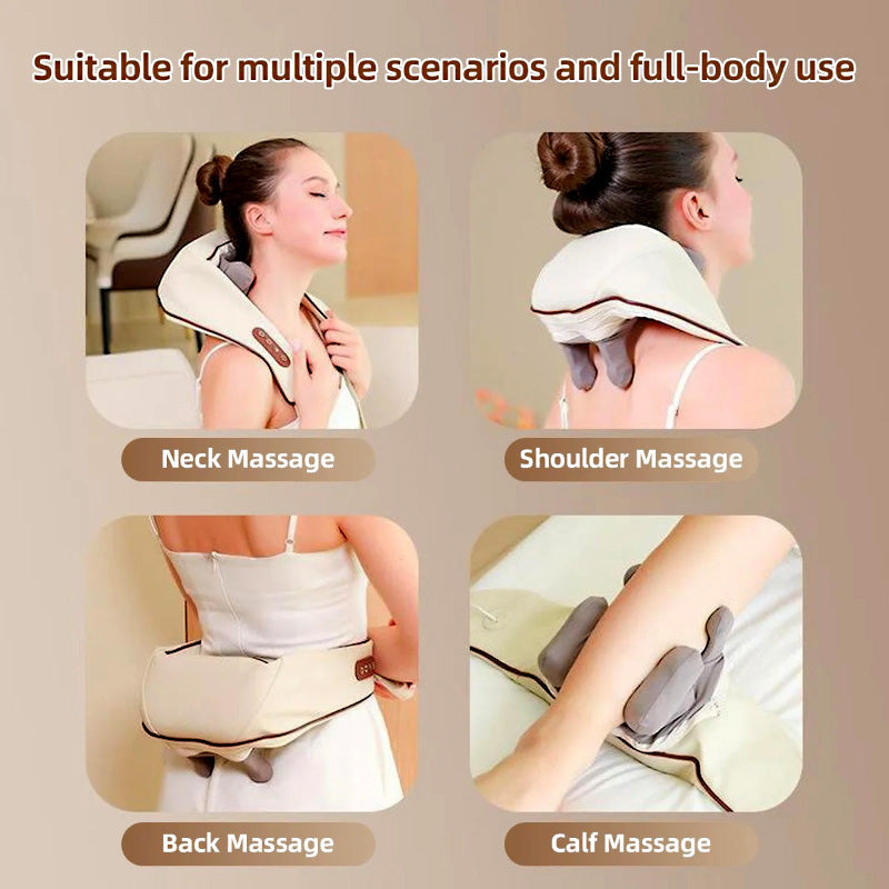 Ultimate Neck & Shoulder Tension Reliever – Wireless 6-Head Trapezius Massager with NTC Heat Therapy – Erase Muscle Stiffness in 10 Minutes