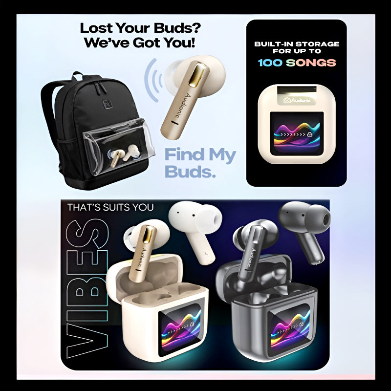 Audionic Trance Airbud 810 – Smart Touch Display Earbuds with High-Quality Sound, ANC, Quad Mic & 20H Playtime