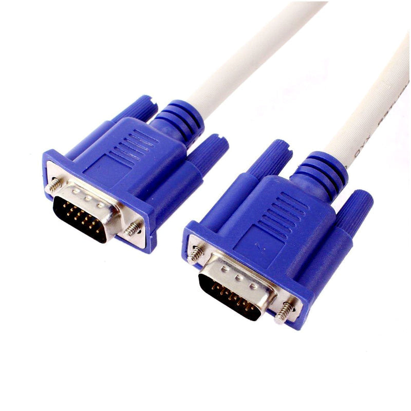 Durable 20m VGA Cable 15-Pin Male to Male High-Quality Shielded Video Cable for LCD Monitors, Projectors and PCs