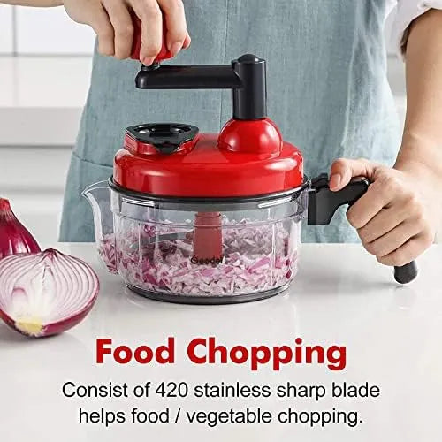10 Functions Manual Food Chopper (Chopping, Mixing, Salad Spinner)