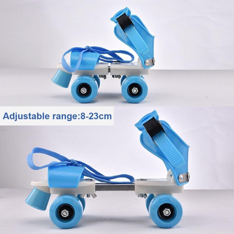 Adjustable Size Children Roller Skates Double Row 4 Wheels Skating Shoes