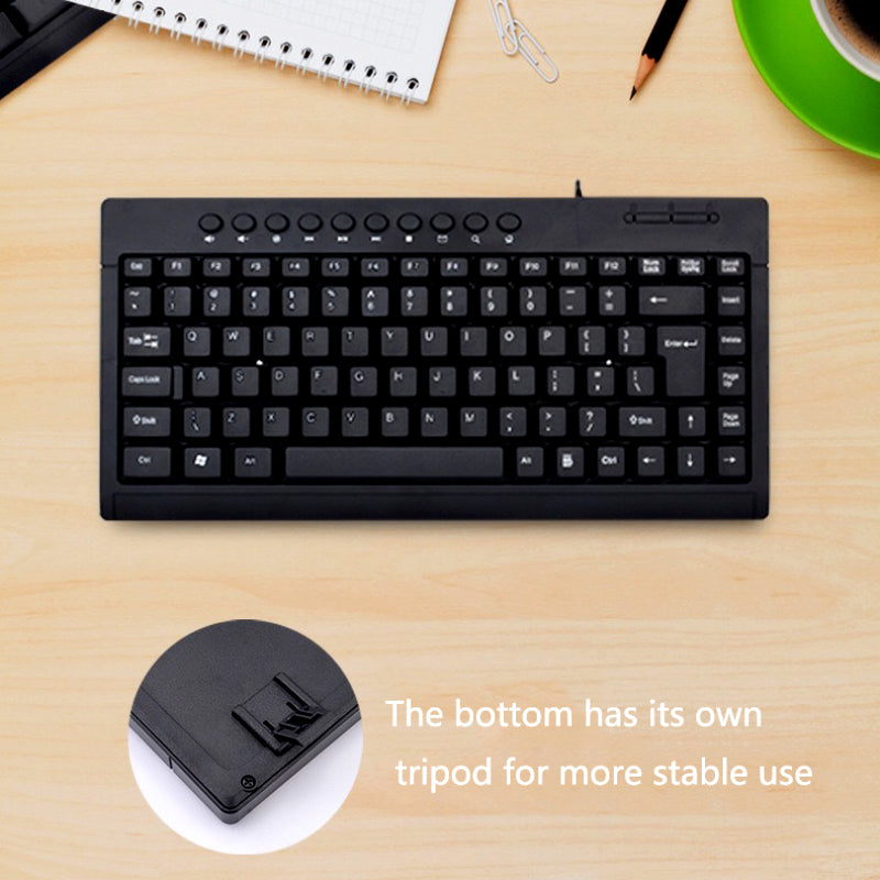 Banda K1000 Multimedia Wired Keyboard – Compact USB Waterproof Keyboard with Ergonomic Design, Arabic/English Layout, for Laptop & PC
