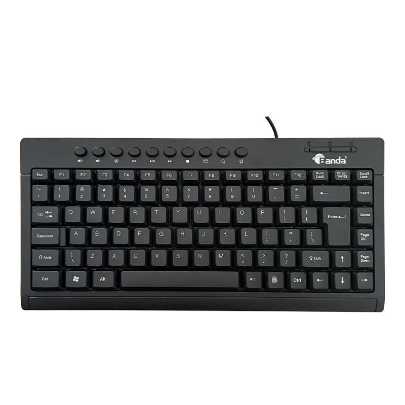 Banda K1000 Multimedia Wired Keyboard – Compact USB Waterproof Keyboard with Ergonomic Design, Arabic/English Layout, for Laptop & PC