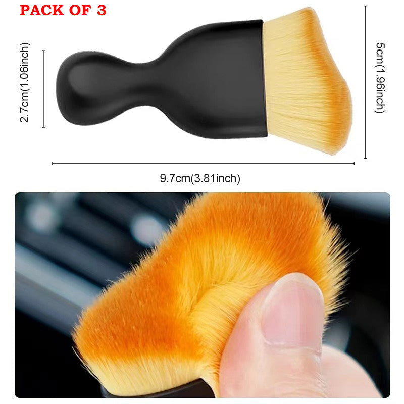 Pack of 3 Ultra Soft Detailing Brush – Multi-Purpose Cleaning Tool for Car Interior, Home & Office
