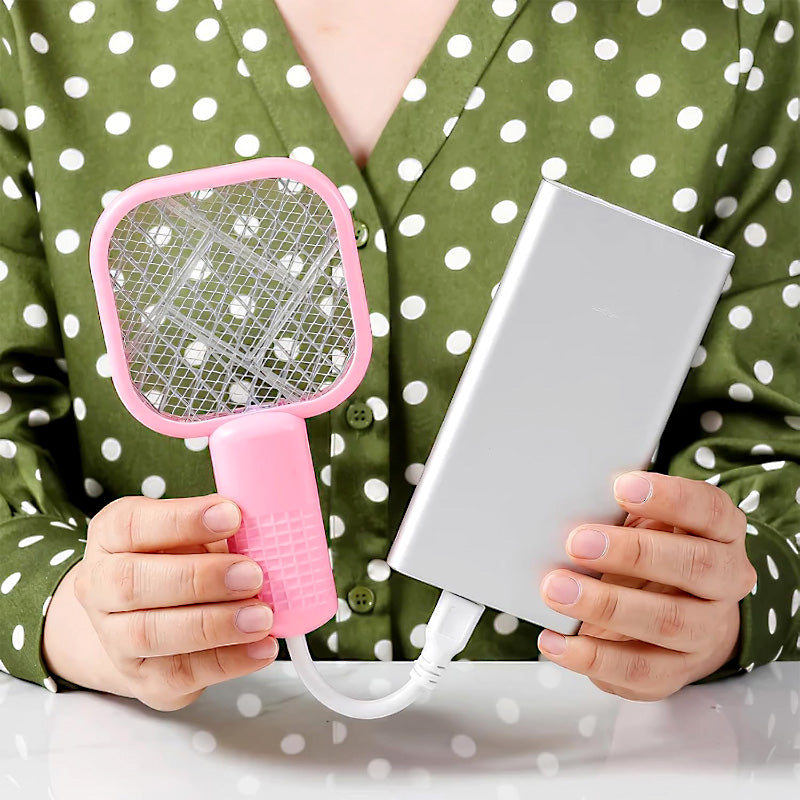 Mini 2-in-1 USB Electric Mosquito Racket & UV Bug Zapper Lamp – Portable, Chemical-Free Bug Killer