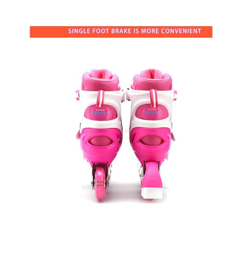 Adjustable Children Single Four-Wheel Roller Skates Skating Shoes