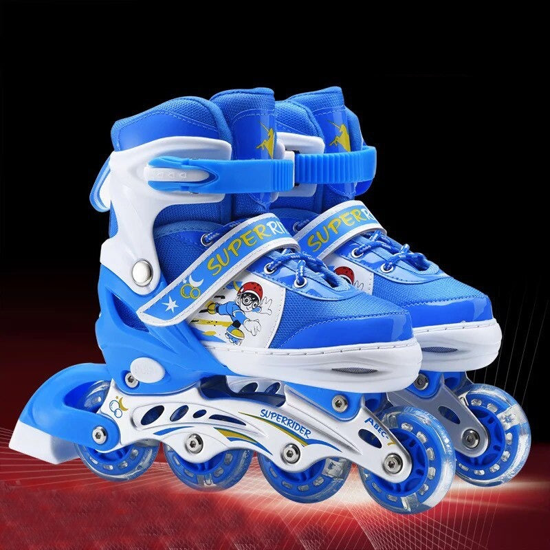 Adjustable Children Single Four-Wheel Roller Skates Skating Shoes
