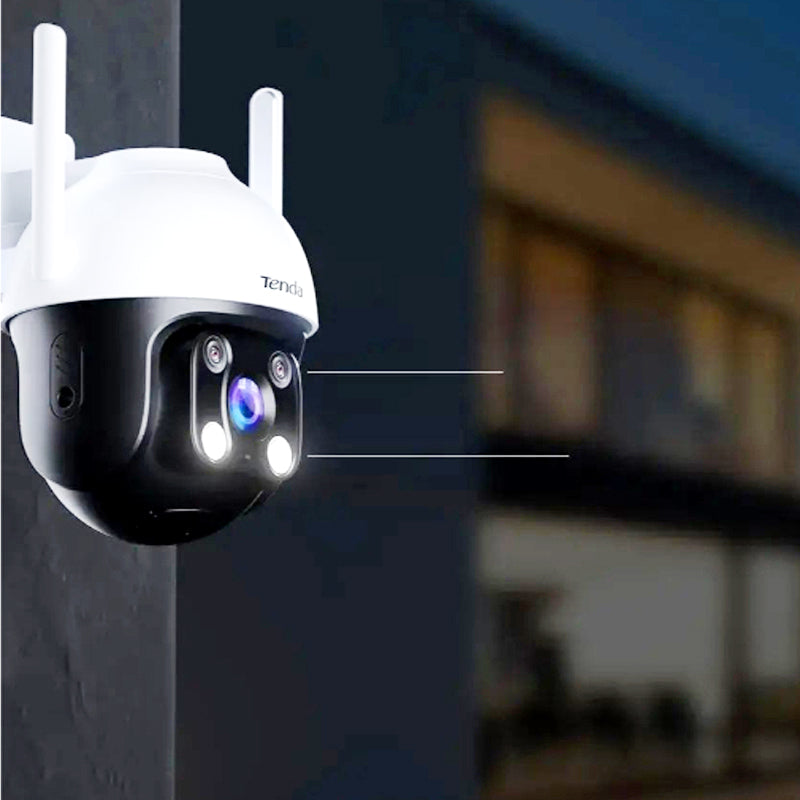 Tenda CH3-WCA 1080P Outdoor Wi-Fi Pan/Tilt Camera with Full-Color Night Vision, Alexa Support, and Smart Alerts