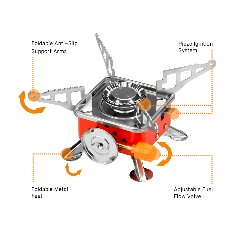 K-202 Compact & High-Quality Mini Portable Foldable Card Type Stove For Outdoor Camping