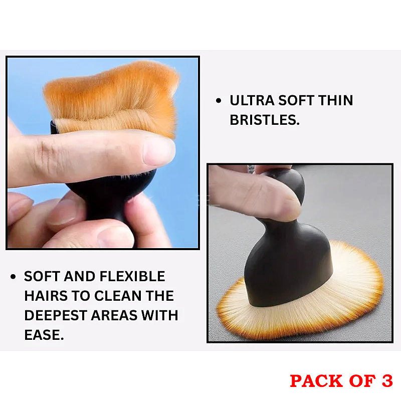 Pack of 3 Ultra Soft Detailing Brush – Multi-Purpose Cleaning Tool for Car Interior, Home & Office
