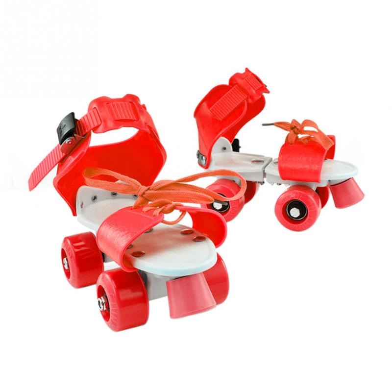 Adjustable Size Children Roller Skates Double Row 4 Wheels Skating Shoes