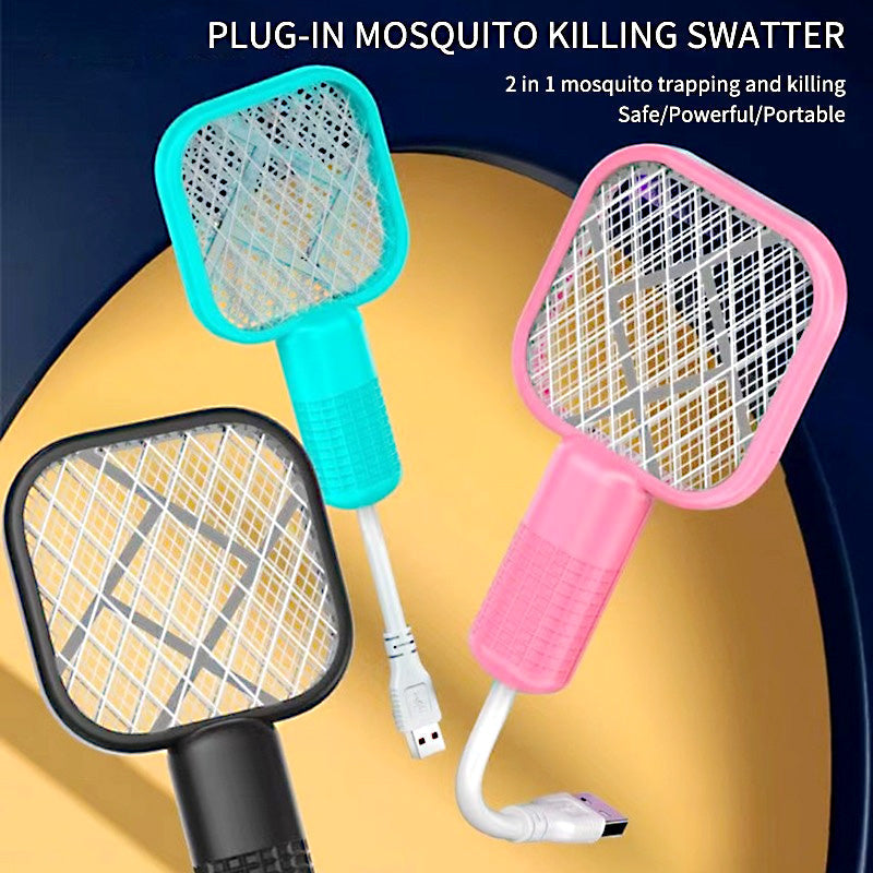 Mini 2-in-1 USB Electric Mosquito Racket & UV Bug Zapper Lamp – Portable, Chemical-Free Bug Killer